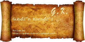 Gubán Kornél névjegykártya